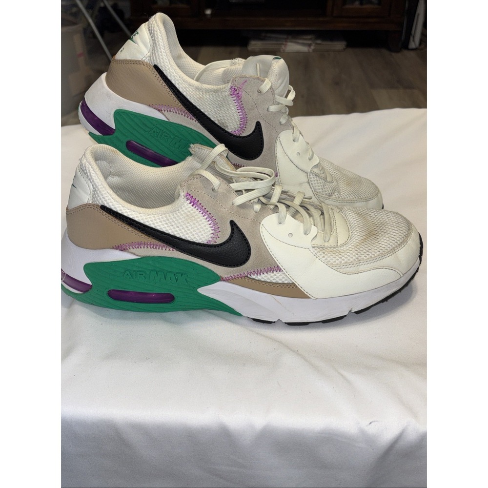 Nike Air Max Excee Mens 11 Cream Green Purple Running Sneakers Shoes